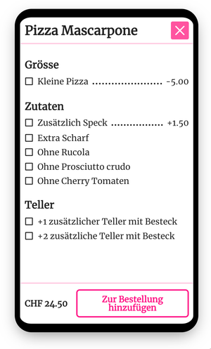Select options in app.